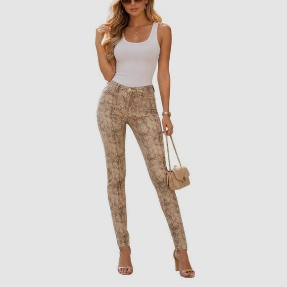 Lucky Brand Denim - Lucky Brand Charlie Skinny Snake Print Jeans 2/26